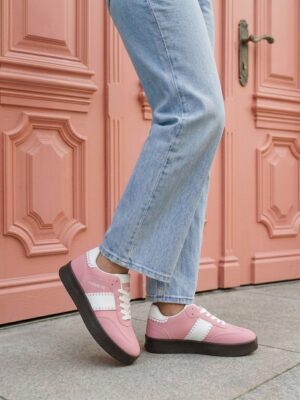Sneakersy damskie o fasonie sportowym pink A101e