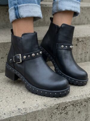 Czarne botki damskie zapinane HC-289black