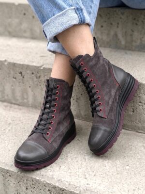 Botki w stylu workery na koturnie 31375-2e